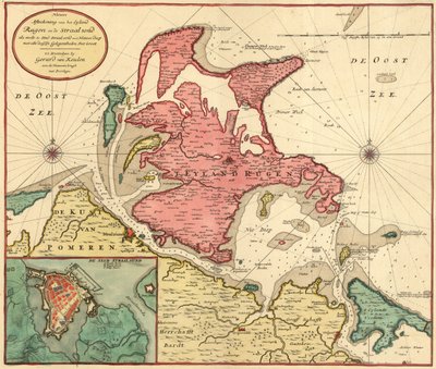 New Drawing of the Island of Rügen and the Stralsund as well as the City of Stralsund and the New Deep with All Its Situations in Large with Privilege by Gerard van Keulen